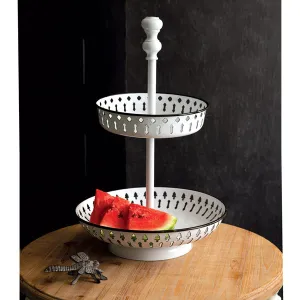 Two-Tier Enamel Perforated Tray