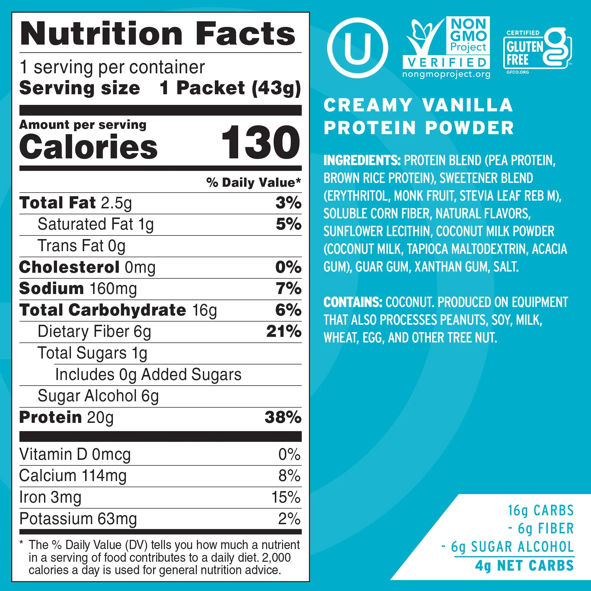 Vanilla Protein Powder Travel Packs