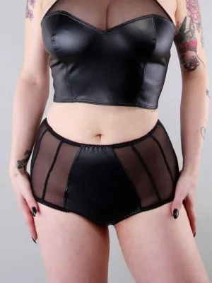 Vegan Leather Vintage Style High Waisted Panties
