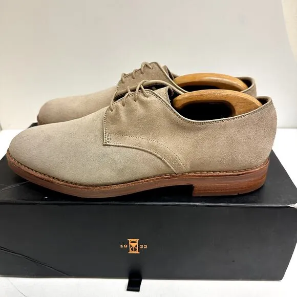 VERY GOOD Allen Edmonds Nomad Suede Plain-toe Derby Buck Light Brown Khaki 9.5