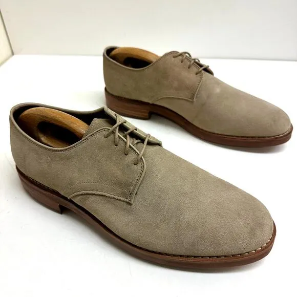 VERY GOOD Allen Edmonds Nomad Suede Plain-toe Derby Buck Light Brown Khaki 9.5