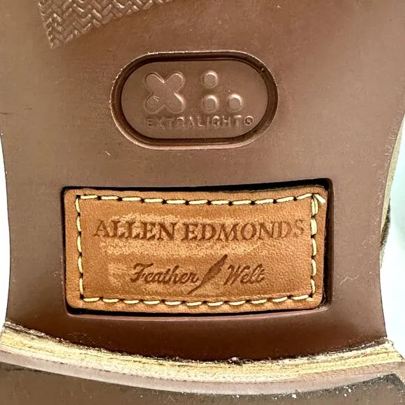 VERY GOOD Allen Edmonds Nomad Suede Plain-toe Derby Buck Light Brown Khaki 9.5