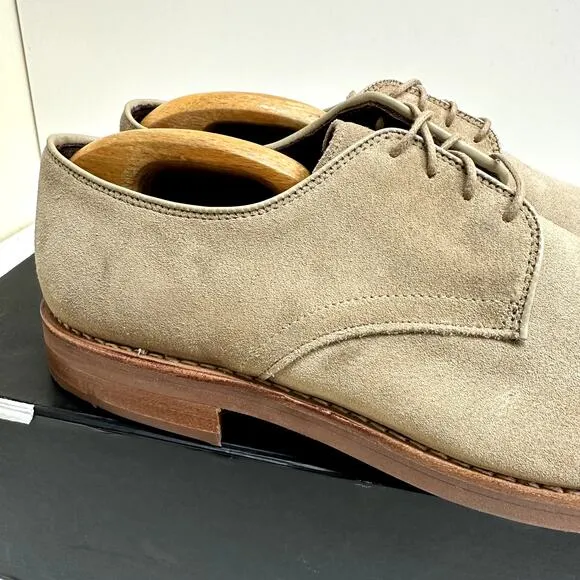 VERY GOOD Allen Edmonds Nomad Suede Plain-toe Derby Buck Light Brown Khaki 9.5
