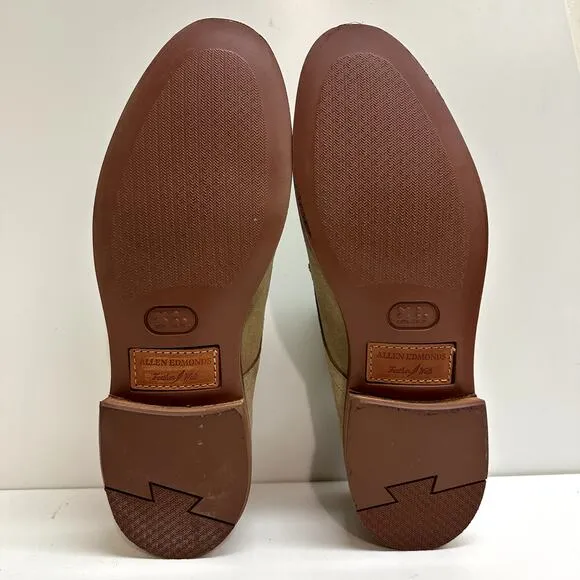 VERY GOOD Allen Edmonds Nomad Suede Plain-toe Derby Buck Light Brown Khaki 9.5