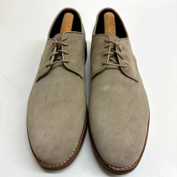 VERY GOOD Allen Edmonds Nomad Suede Plain-toe Derby Buck Light Brown Khaki 9.5