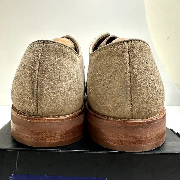 VERY GOOD Allen Edmonds Nomad Suede Plain-toe Derby Buck Light Brown Khaki 9.5