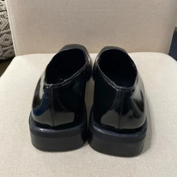 VIA SPIGA made in ITALY leather black square toe dress shoes size 9 womens