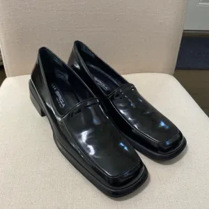 VIA SPIGA made in ITALY leather black square toe dress shoes size 9 womens