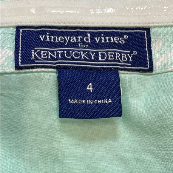 Vineyard Vines Kentucky Derby Strapless Dress Light Blue Size 4