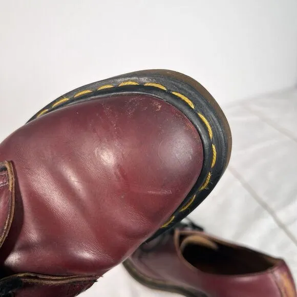 Vintage Dr. Marten Wine Red Lace Up Oxford Leather Shoes Sz 7