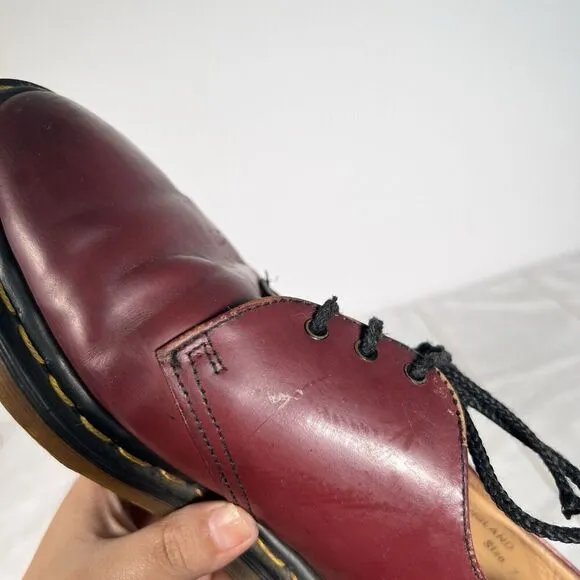 Vintage Dr. Marten Wine Red Lace Up Oxford Leather Shoes Sz 7