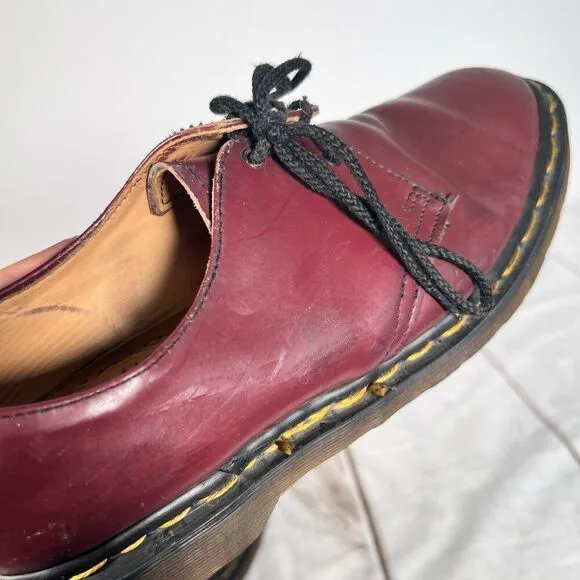 Vintage Dr. Marten Wine Red Lace Up Oxford Leather Shoes Sz 7