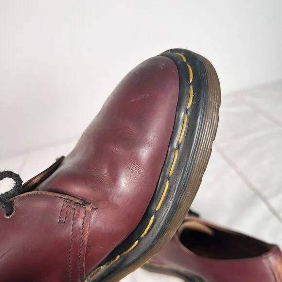 Vintage Dr. Marten Wine Red Lace Up Oxford Leather Shoes Sz 7
