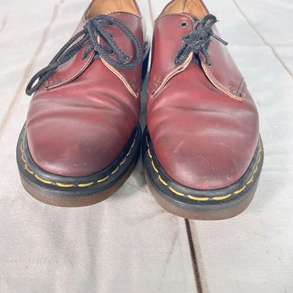 Vintage Dr. Marten Wine Red Lace Up Oxford Leather Shoes Sz 7