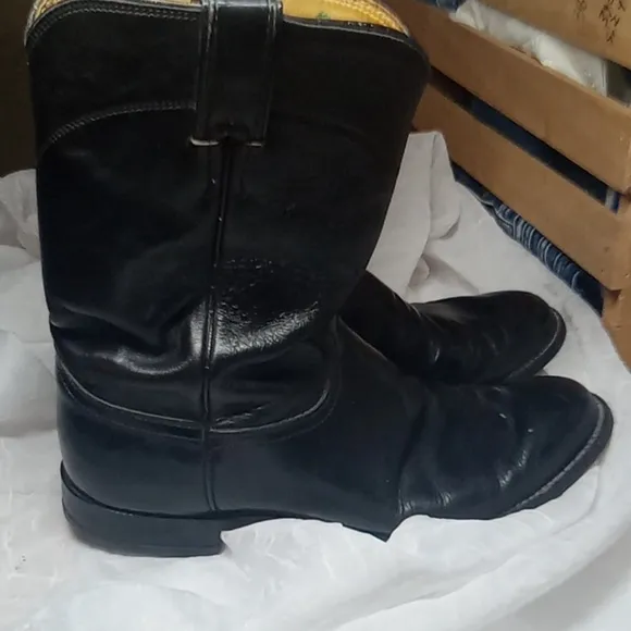 Vintage Justin black leather men's boots size 8