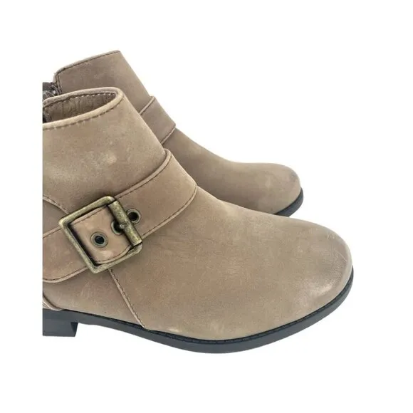 Vionic Women Logan Round-Toe Buckle Accent Ankle Bootie Brown US 6 New