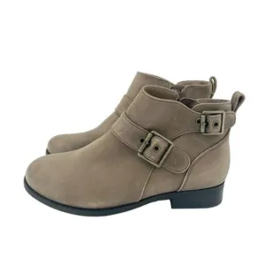 Vionic Women Logan Round-Toe Buckle Accent Ankle Bootie Brown US 6 New