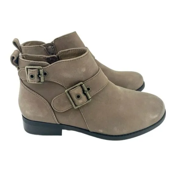 Vionic Women Logan Round-Toe Buckle Accent Ankle Bootie Brown US 6 New