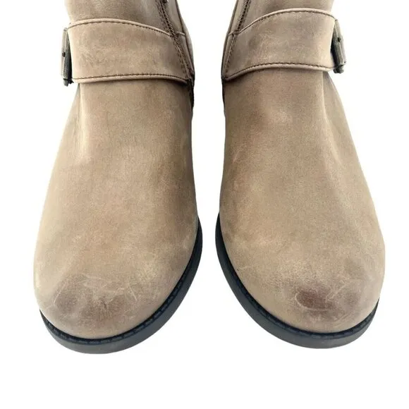 Vionic Women Logan Round-Toe Buckle Accent Ankle Bootie Brown US 6 New