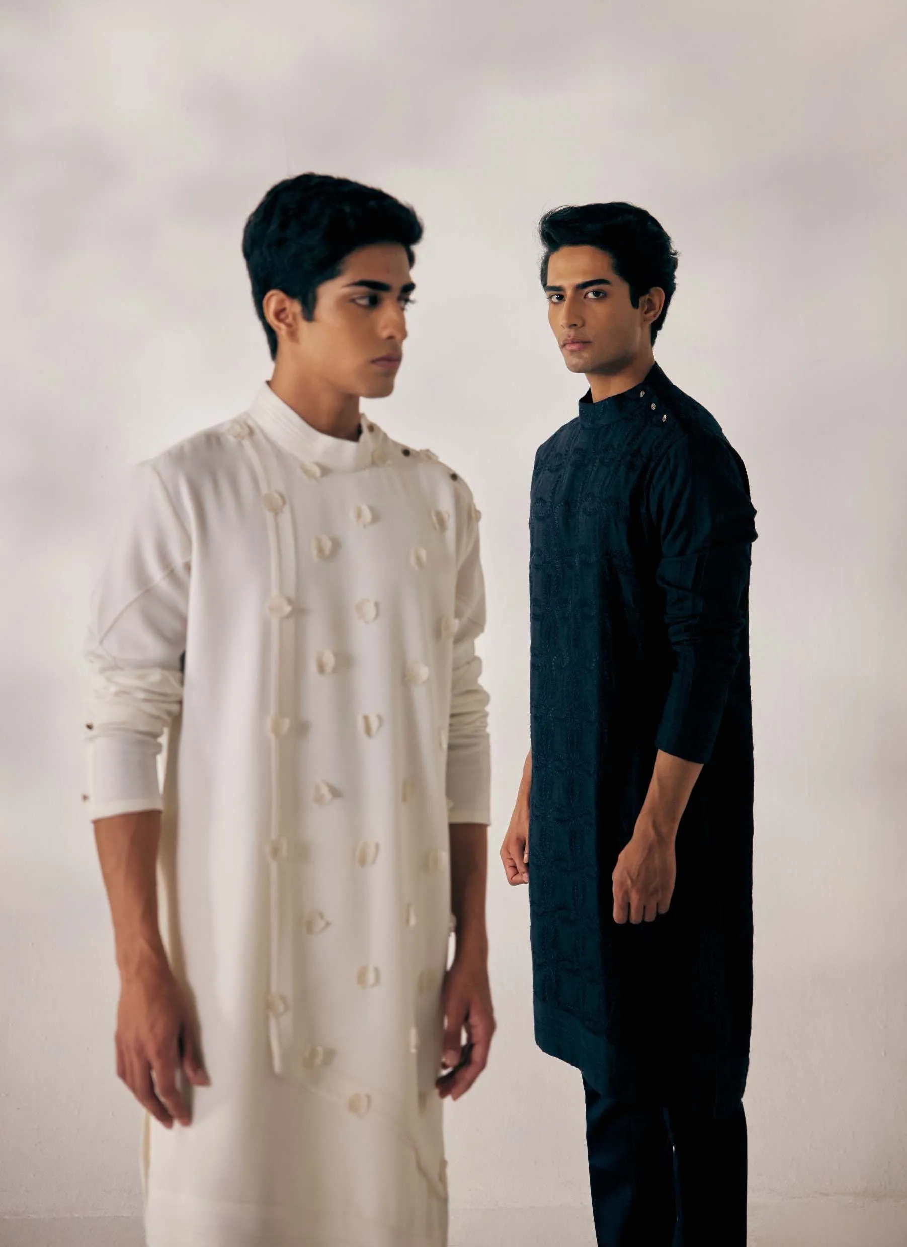 White Applique Kurta With Trouser