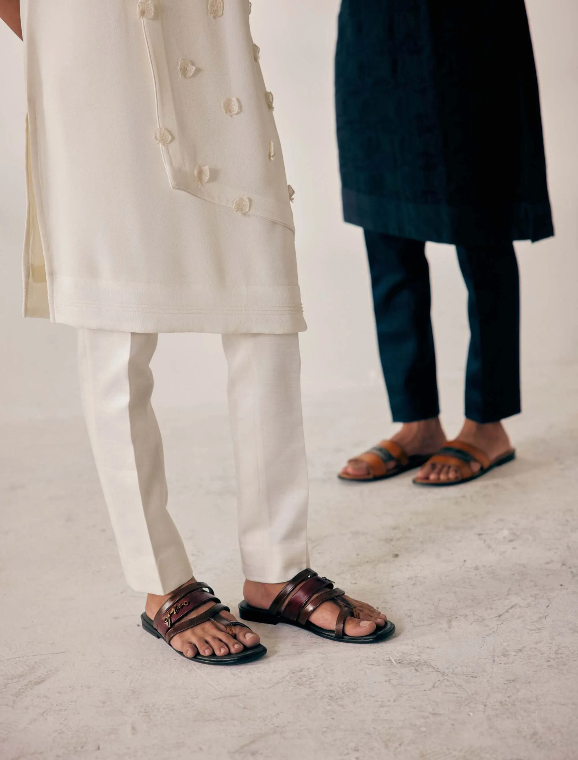 White Applique Kurta With Trouser