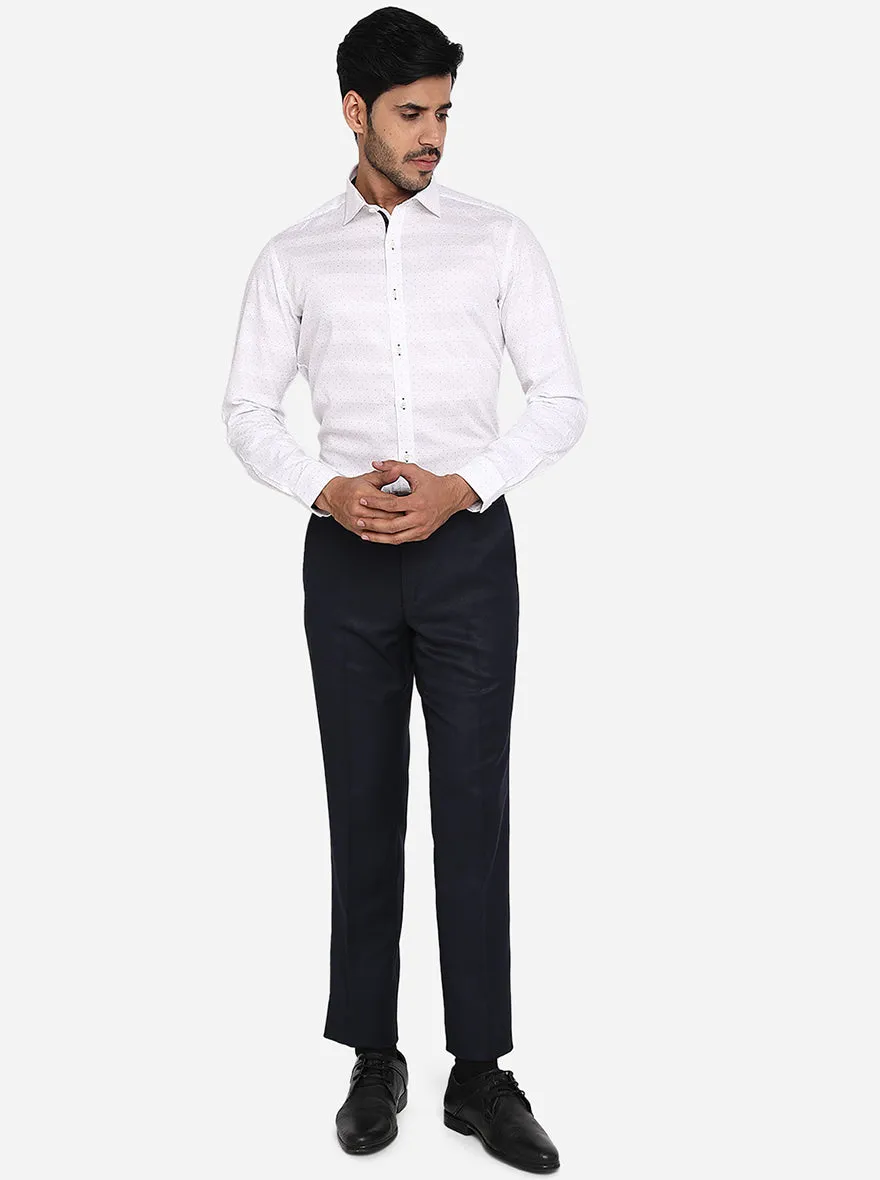 White Printed Slim Fit Party Wear Shirt | JB Studio