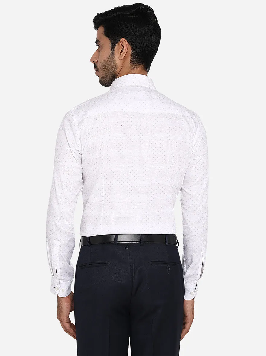 White Printed Slim Fit Party Wear Shirt | JB Studio