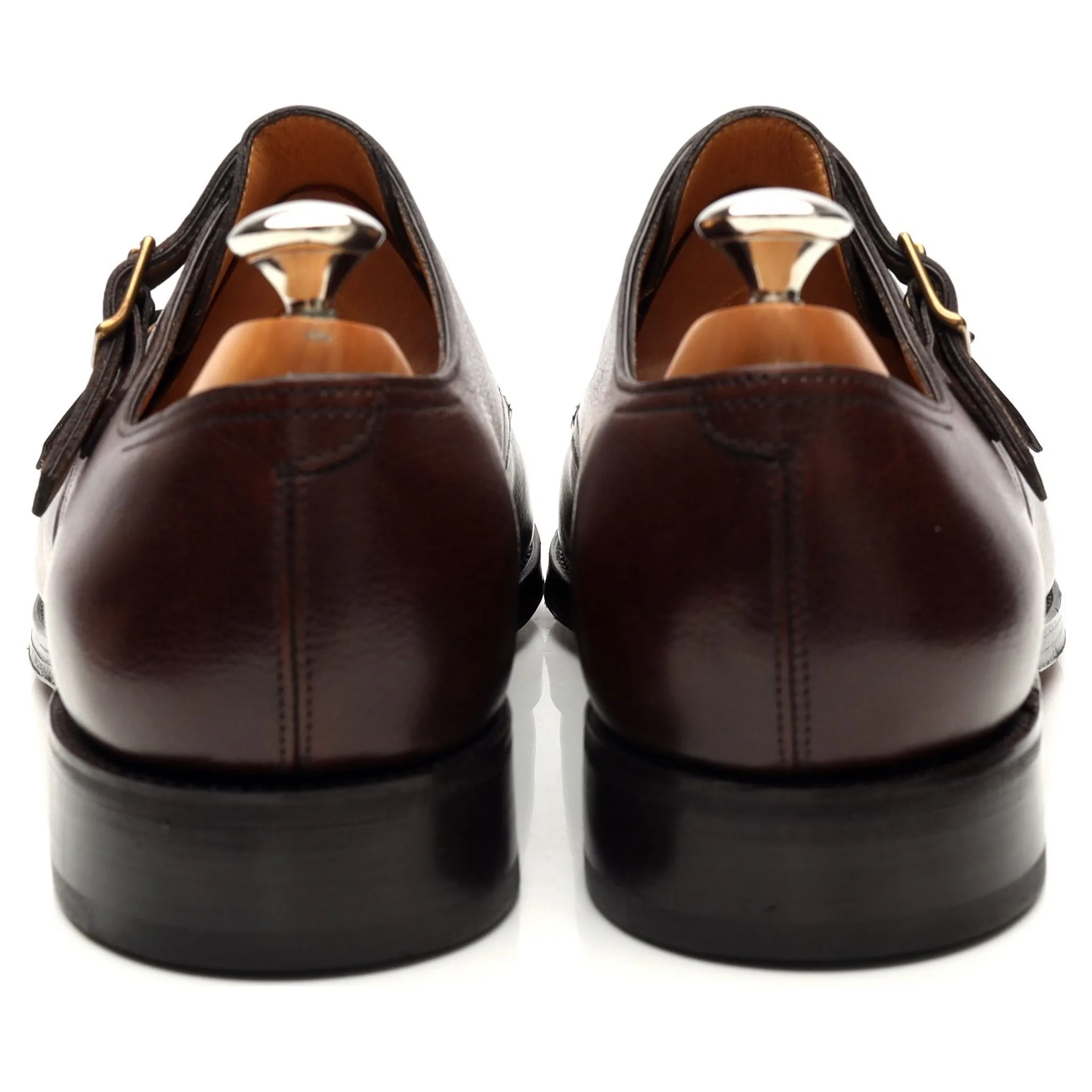 'William' Brown Leather Double Monk Strap UK 10.5 E