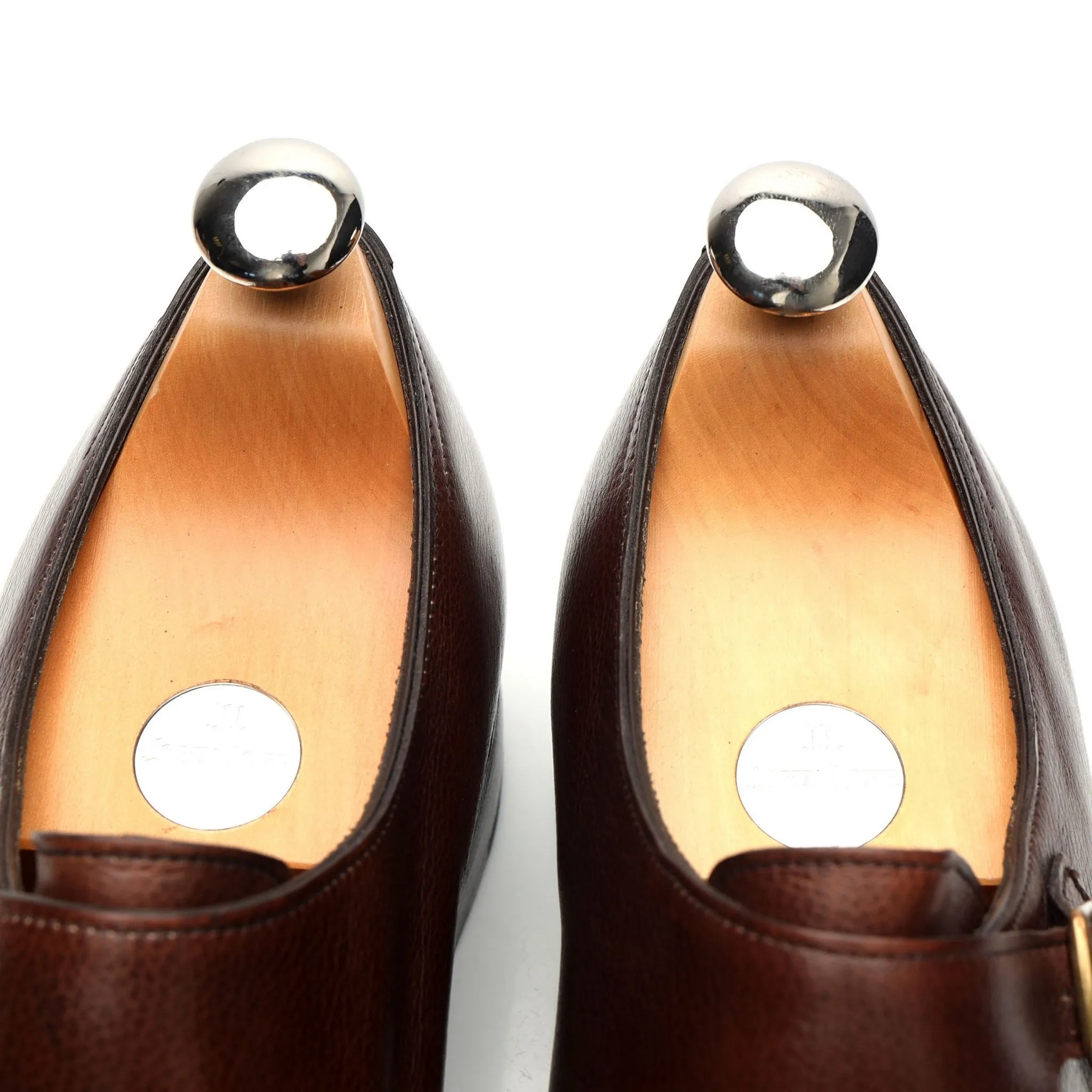 'William' Brown Leather Double Monk Strap UK 10.5 E