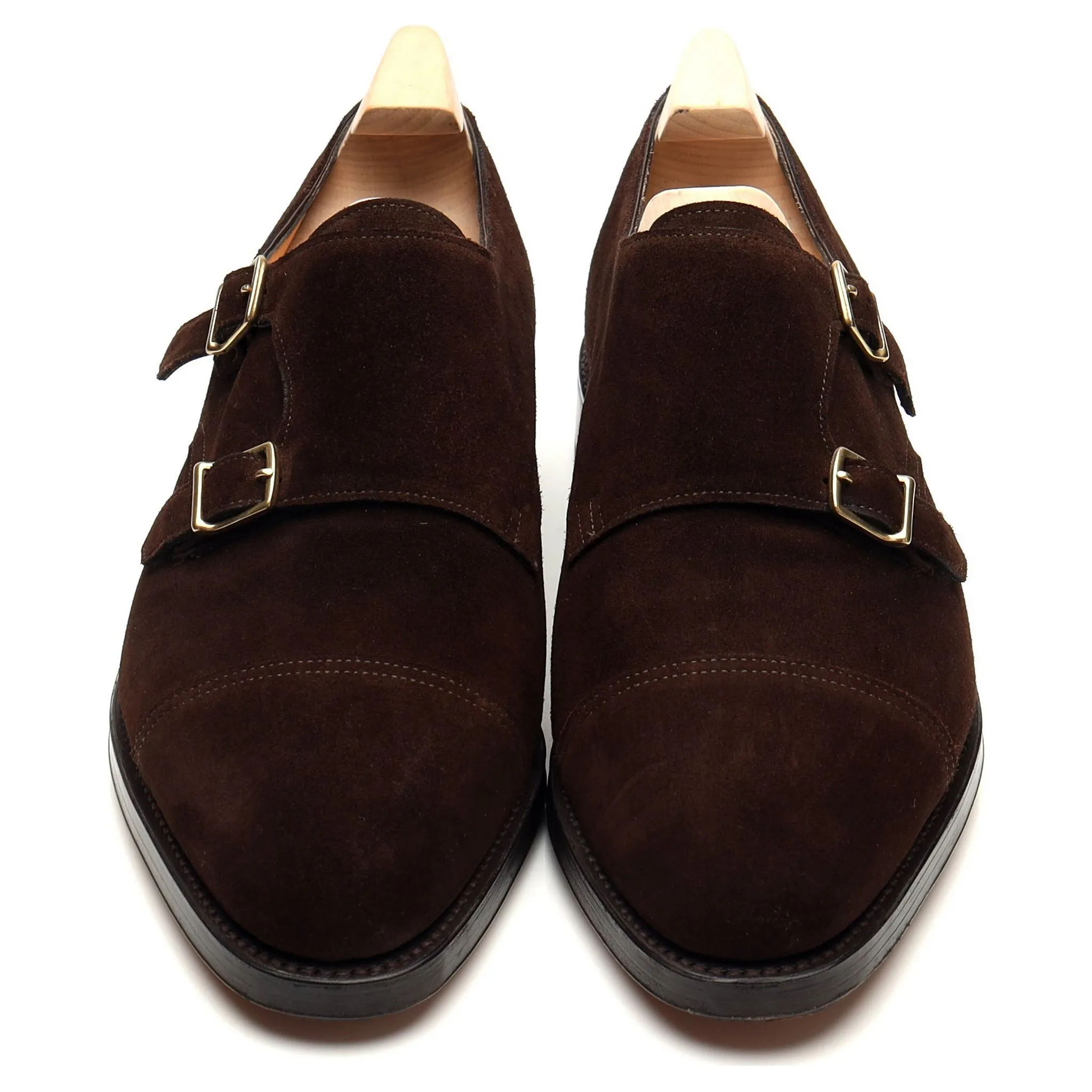 'William' Dark Brown Suede Double Monk Strap UK 10.5 E