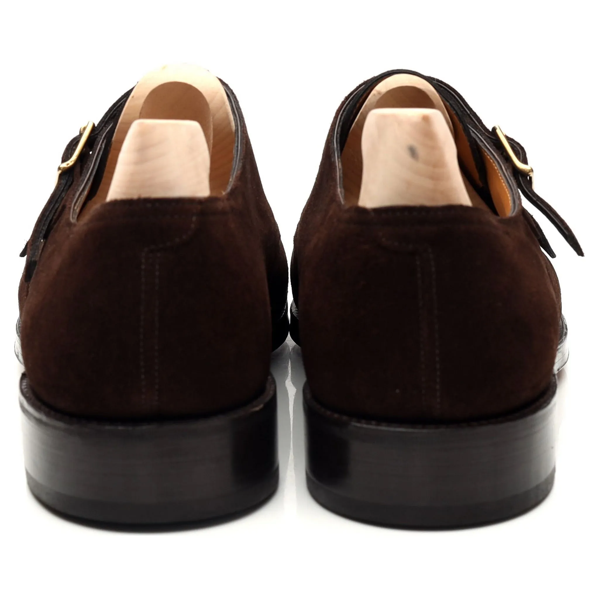 'William' Dark Brown Suede Double Monk Strap UK 10.5 E