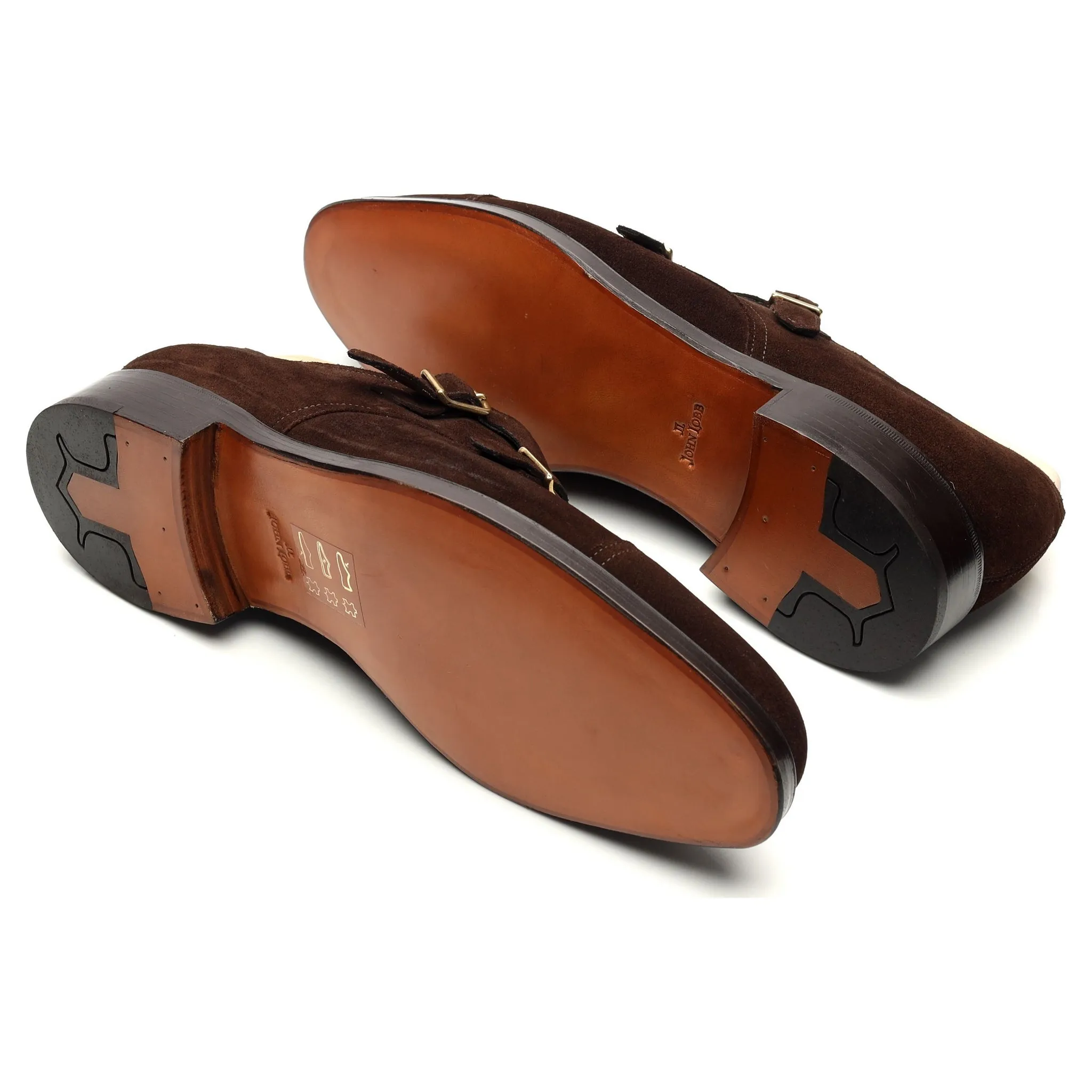'William' Dark Brown Suede Double Monk Strap UK 10.5 E
