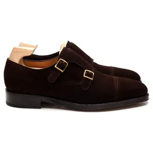 'William' Dark Brown Suede Double Monk Strap UK 10.5 E