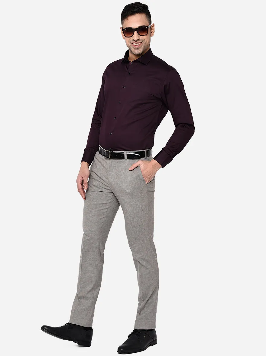 Wine Solid Slim Fit Party Wear Shirt | Greenfibre