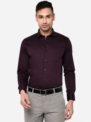Wine Solid Slim Fit Party Wear Shirt | Greenfibre