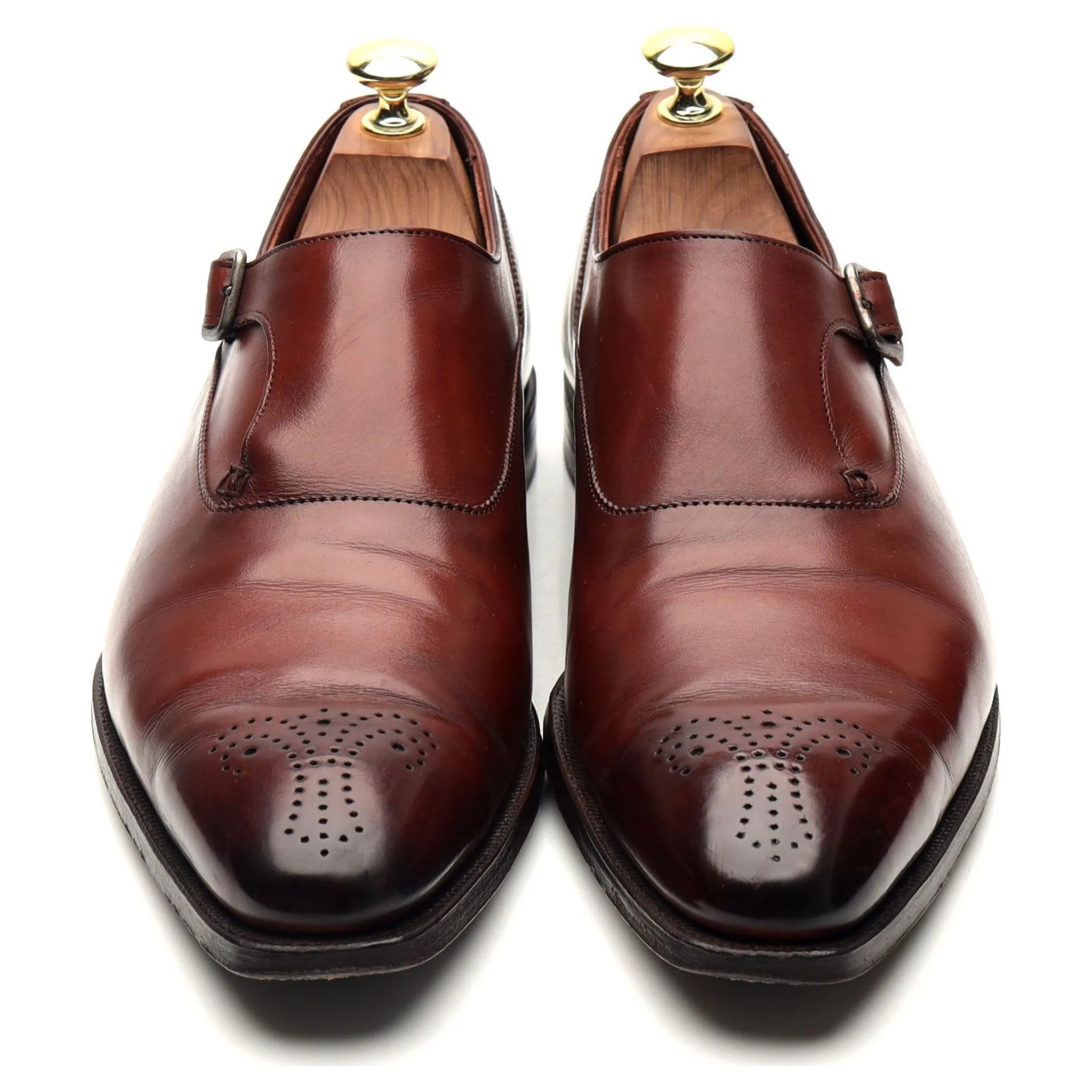 'Winston' Brown Leather Monk Strap UK 7.5 E