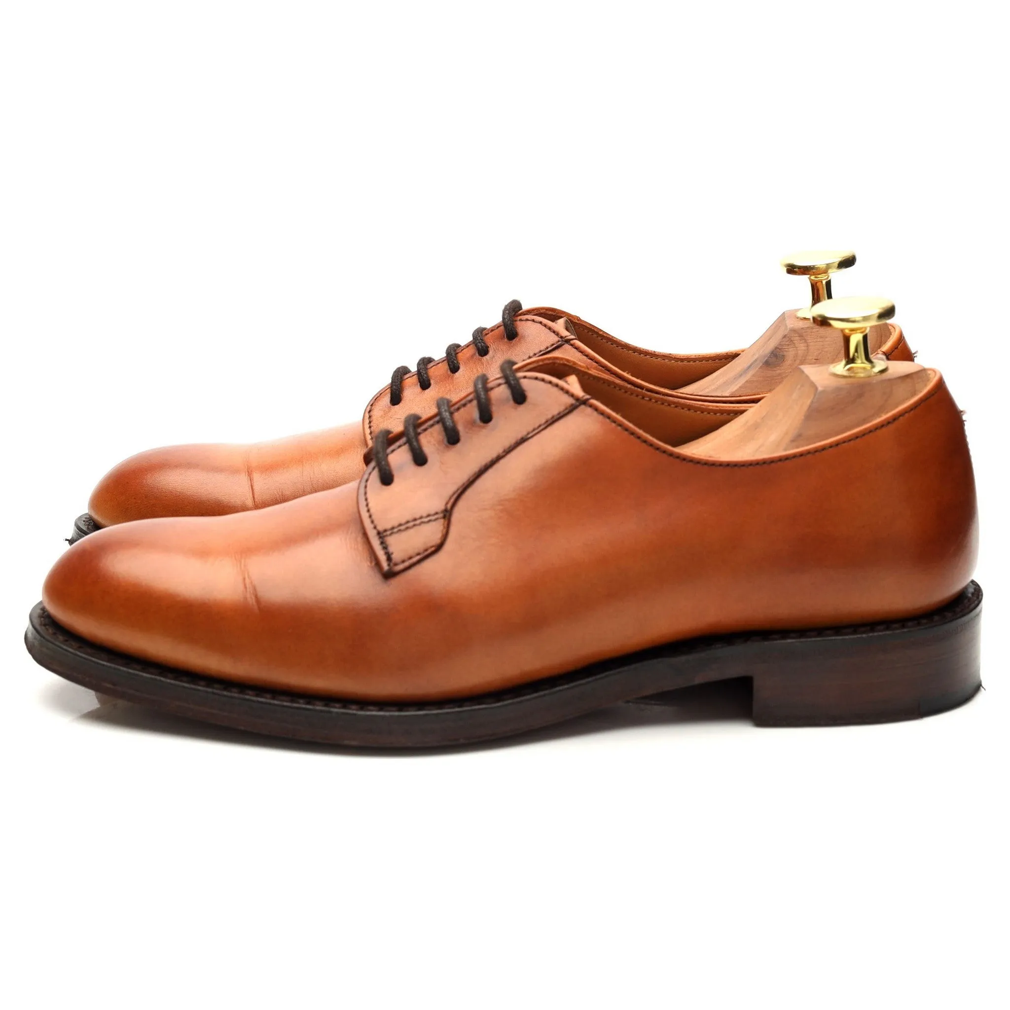 Women's 'Mabel' Tan Brown Leather Derby UK 3 D