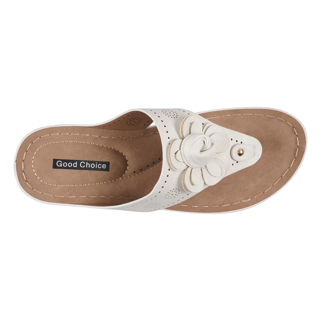 Women's Willa White Floral Wedge Sandals