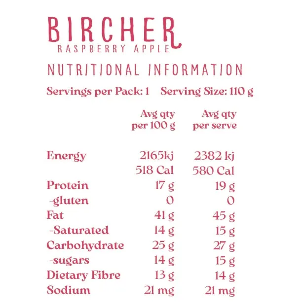 YUM Bushline - Raspberry Apple Bircher